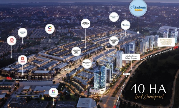 Kawasan komersial Gading Serpong dengan aktivitas bisnis dan hunian yang terus berkembang