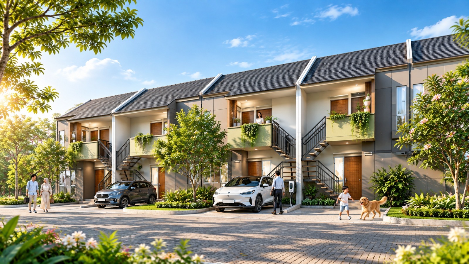 New Palm Town House Jababeka dua lantai dengan konsep hunian dan investasi rumah kos