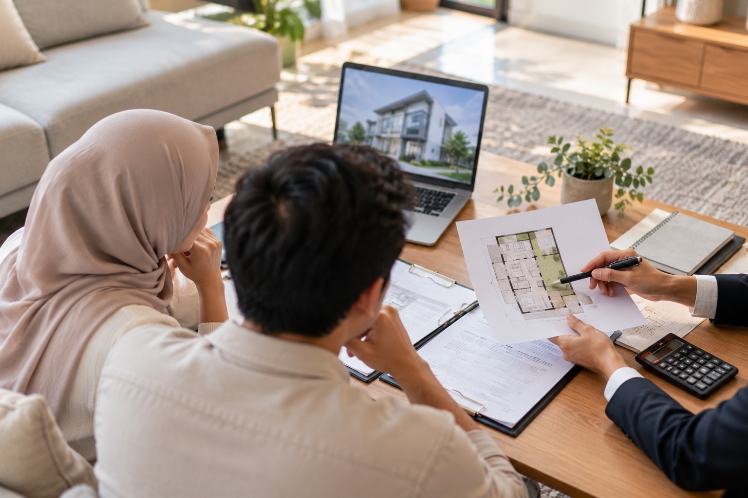 Ilustrasi rumah modern yang merepresentasikan evaluasi cicilan dan pilihan take over KPR ke pembiayaan syariah.