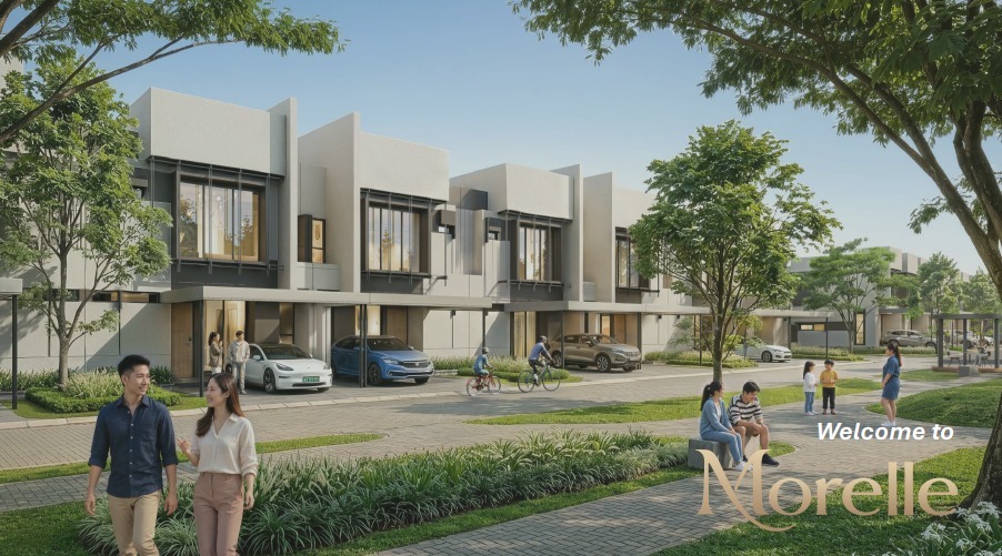 Rumah Morelle di Vireya BSD City dengan desain dua lantai dan luas bangunan 124 m²